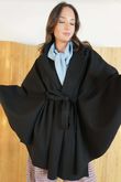 Claudia Tie Waist Cape Black /12=